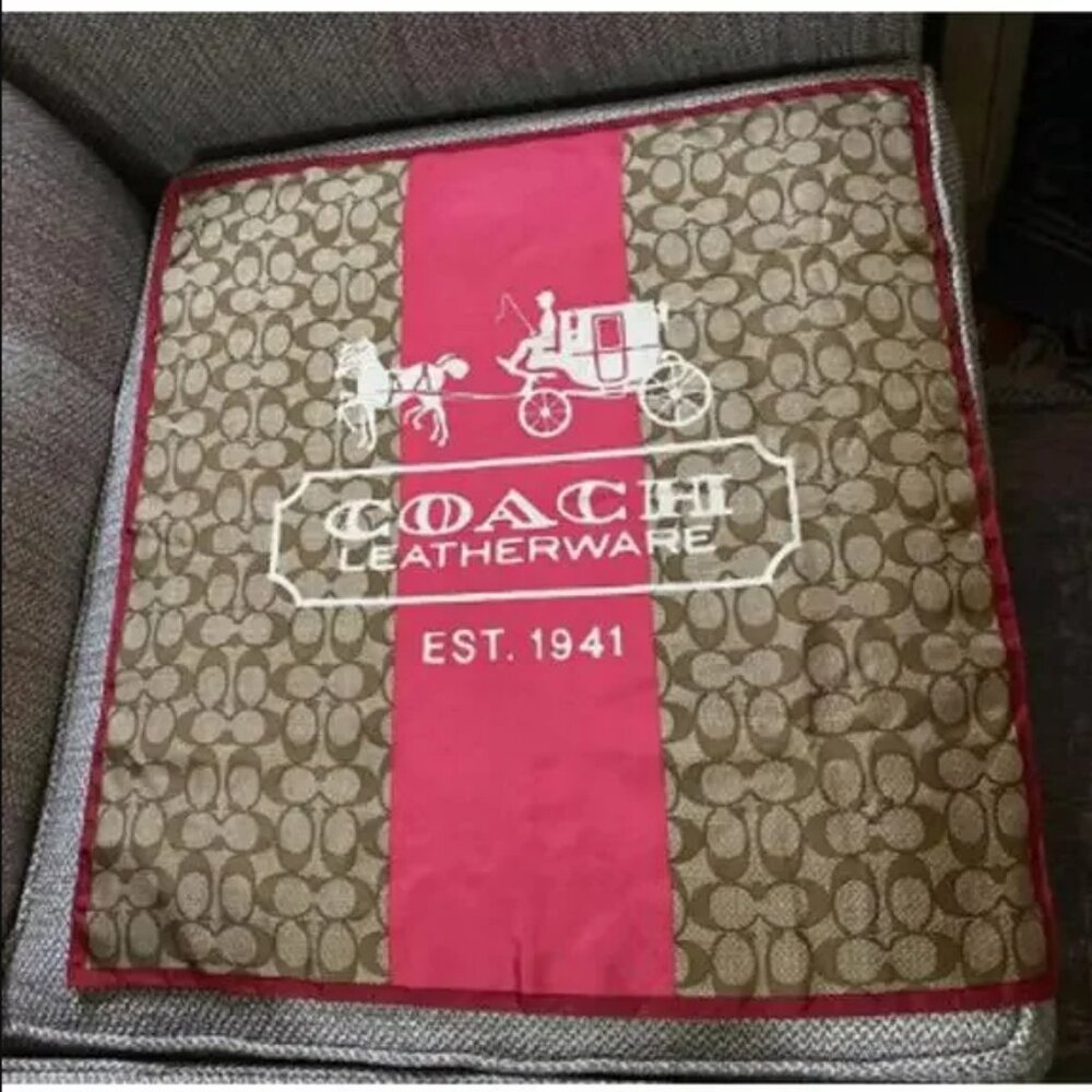 Signature C Pattern Silk COACH Scarf, Beautiful Preloved Condition